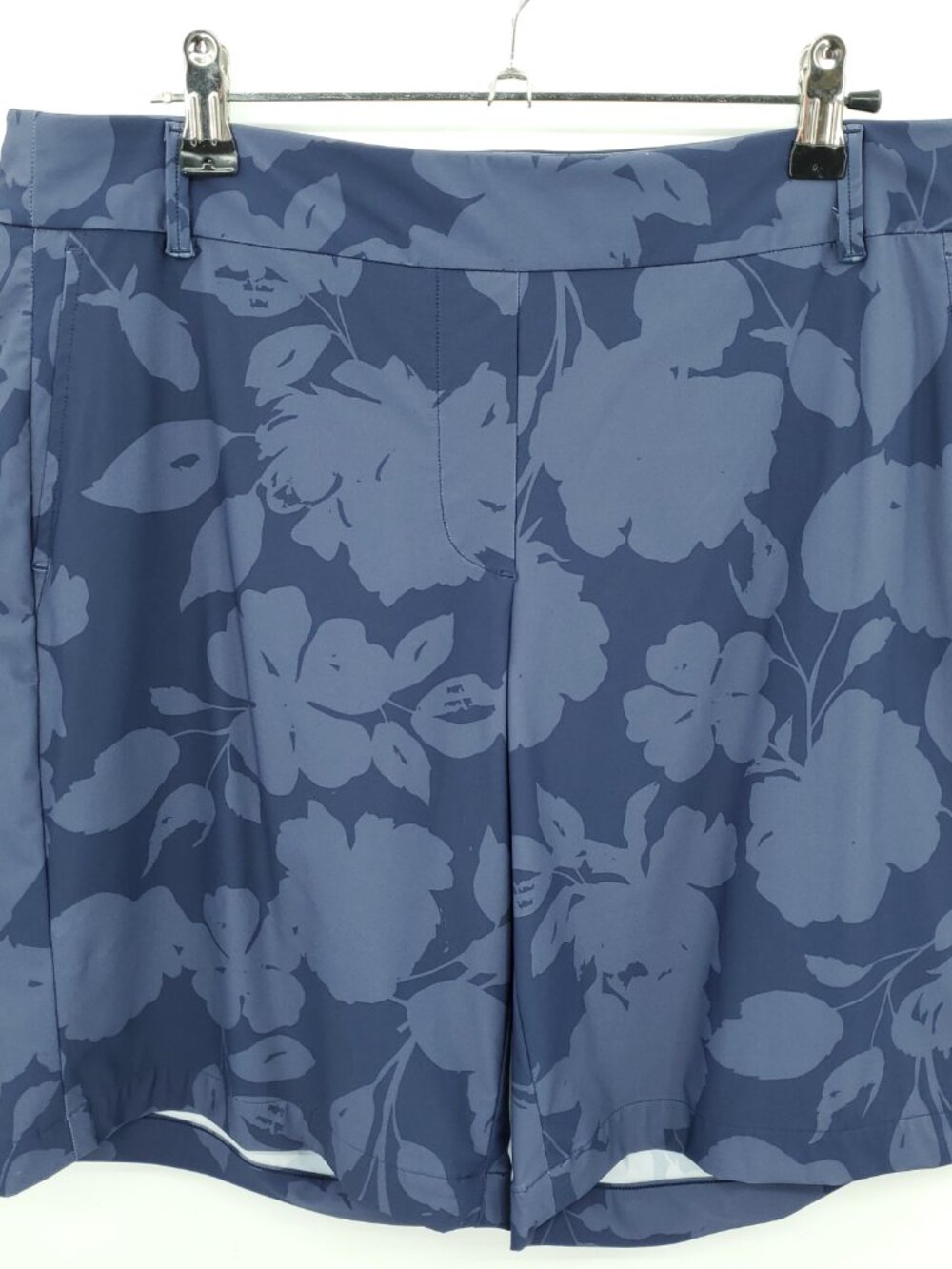 Spanx 50419R Sunshine Shorts Bermuda 10" L Blue Floret Navy